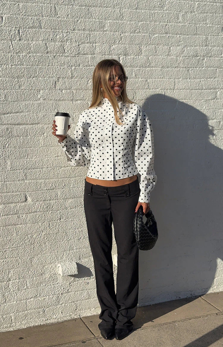 Front Page White Polka Dot Jacket