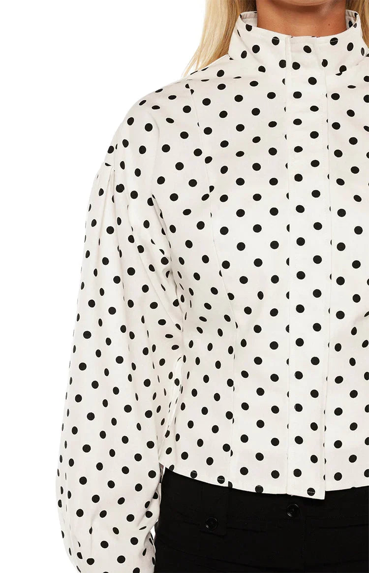 Front Page White Polka Dot Jacket